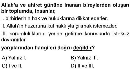 7.sınıf din kulturu eba kazanım testleri ve cevapları