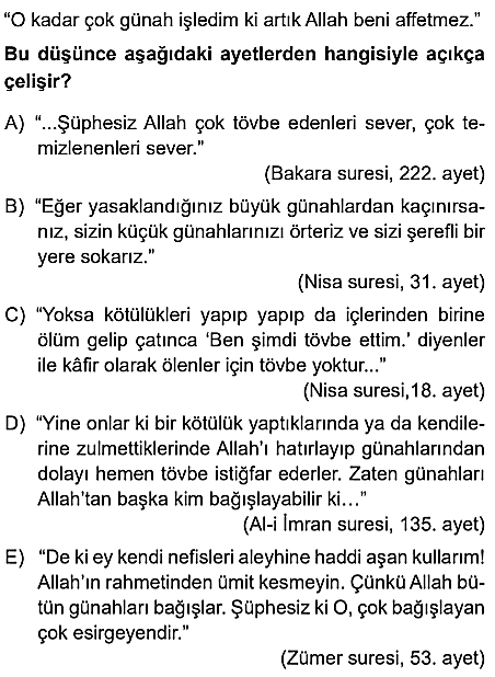 10.sınıf din kulturu eba kazanım testleri ve cevapları