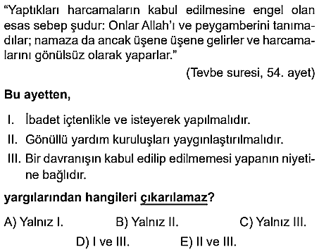 9.sınıf din kulturu eba kazanım testleri ve cevapları